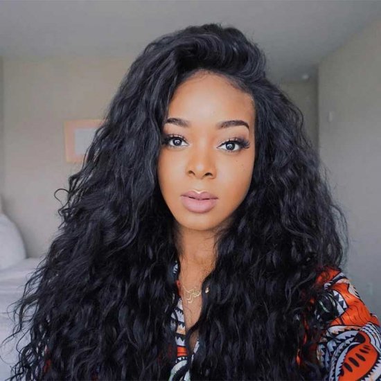 150 Density Malaysian Wet And Wavy Human Hair Wigs Water Wave Lace